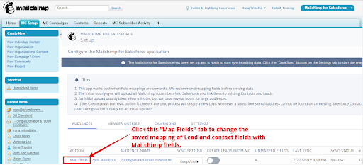 Mailchip integration with email sender